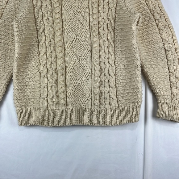 Unbranded Cable and Popcorn Knit Wool Fisherman's Turtleneck Sweater - Picture 7 of 10